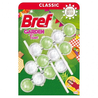 Туалетний блок Bref Сила актив літня лімітована серія Відпочинок в саду 3х50 г