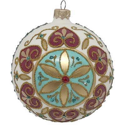 Шар новогодний 100 мм белый 10154