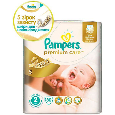 Подгузники Pampers Premium Care Mini 3-6 кг 80 шт