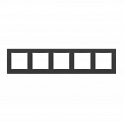 Рамка п'ятимісна Simon 10 універсальна чорний матовий CR5/49