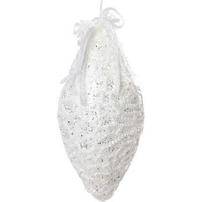 Іграшка новорічна Ажурний бант SDC74560W 60 мм