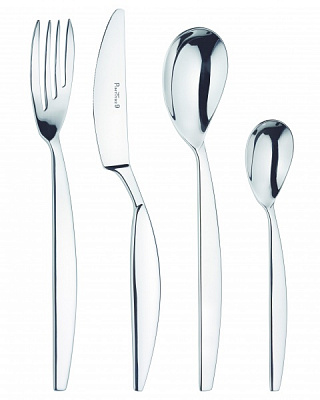 Набір столових приборів срібний 24 предмети Goccia Pinti Inox