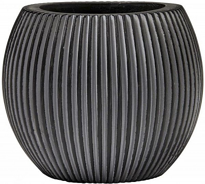 Кашпо керамическое Capi Groove круглый 0,4л черный (091643) 