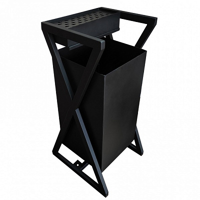 Урна вулична для сміття з попільничкою С3-50 50 л чорний