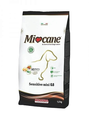 Корм Morando MioCane Sensitive Mini для взрослых собак мелких пород с чувствительным пищеварением, с лососем 1.5 кг