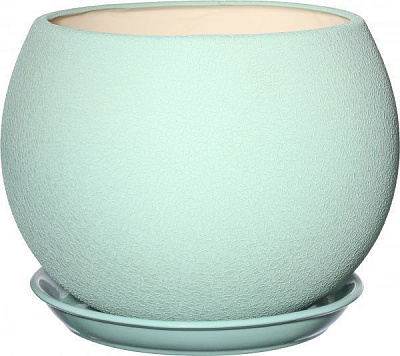 Горшок керамический Ориана-Запорожкерамика Шар шелк круглый 9л бирюзовый (037-0-145) 
