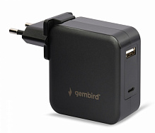 Зарядний пристрій Gembird для ноутбука\планшета\телефона, + кабель та перехiдник NPA-PD60-01