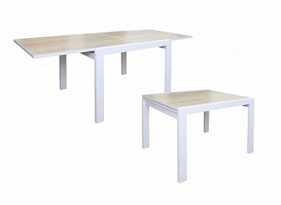 Стіл обідній слайдер 1000(2000)х817х760 мм білий/сонома