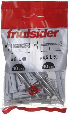 Дюбель универсальный с шурупом 8x40 мм 10 шт. Friulsider