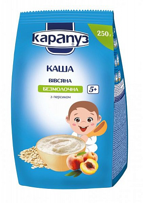 Каша безмолочная Карапуз от 5 месяцев вівсяна з персиком 4820012000876 250 г 