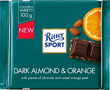 Шоколад Ritter Sport Темний з мигдалевим горіхом та апельсином
