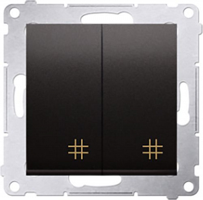 Вимикач перехресний двоклавішний Premium без підсвітки 10 А 250В графіт DW7/2.01/48