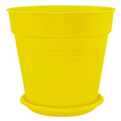 Горщик пластиковий Алеана Глорія круглий 1,6л темно-жовтий (114016)