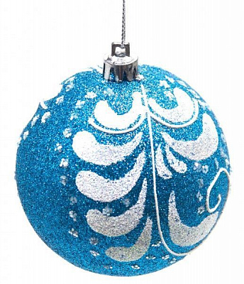 Шар Шарик Узор d100 синий с белыми вставками