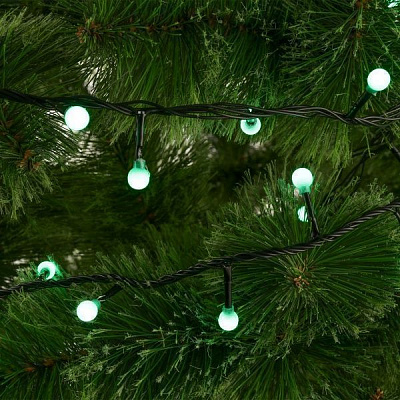 Электрогирлянда линейная внутренняя встроенный светодиод (LED) 48 ламп 2,4м Жемчужные шарики LDBL048G-10-C 