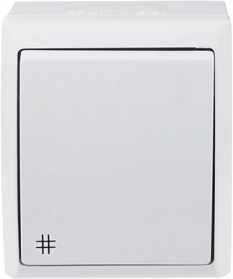 Вимикач перехресний одноклавішний Ospel Fala вологозахищенний без підсвітки 16 А 250В IP44 білий