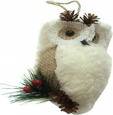 Іграшка на ялинку Сова на гілці 14 см