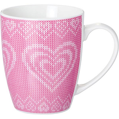 Чашка фарфоровая Keramia Сердце розовая 360 мл