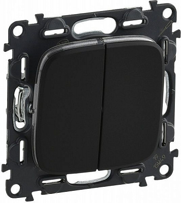 Вимикач двоклавішний Legrand Allure без підсвітки 10 А 250В антрацит 752915