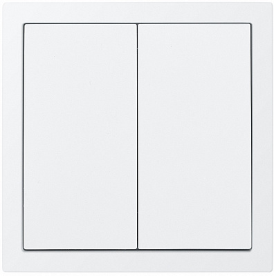 Механизм выключателя двухклавишный HausMark Juna без подсветки белый матовый 7041-0988-101QC