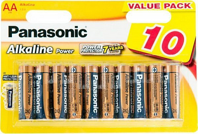 Батарейка Panasonic Alkaline Power AA (R6, 316) 10 шт. (LR6REB/10BW)