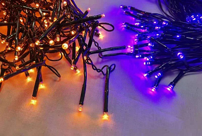 Електрогірлянда лінійна Novogod'ko помаранчевий + фіолетовий світлодіодна (LED) 100 ламп 5 м