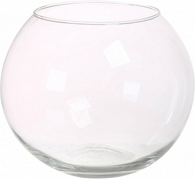 Ваза стеклянная Аквариум прозрачная h17 d12/20 17 см 