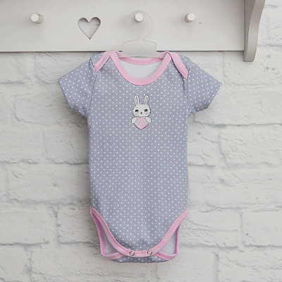 Боді дитяче для дівчинки Blanka Зайчик р.80 сірий 110157