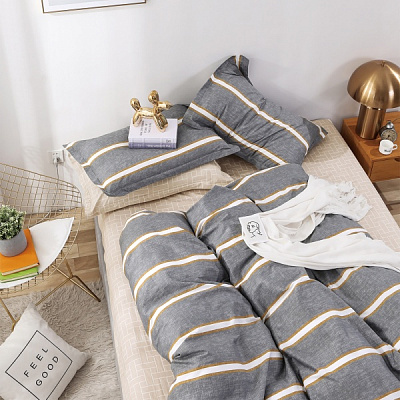 Комплект постельного белья семейный Анжели Грей разноцветный Homeline 