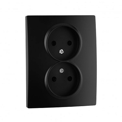 Розетка двойная без заземления UP! (Underprice) One Plus без крышки антрацит 706-4242-128B