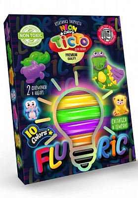 Тесто для лепки Danko Toys FLUORIC 10 цветов укр. (16) в ассортименте