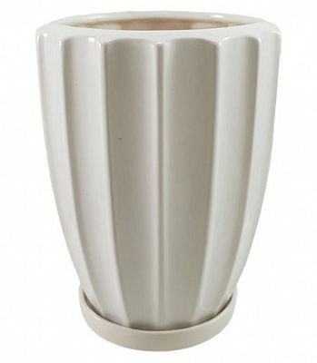 Горшок керамический Резон Косарик круглый 1,65 л белый (Р279біл) 