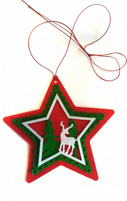 Украшение новогоднее ПОДВЕСКА ЗВЕЗДОЧКА ФЕТР 13СМ 13 см 120710