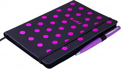 Блокнот Rare А5 96 л. нелинов. (черн. бум.) розовый иск.кожа BM.295402-10 Buromax