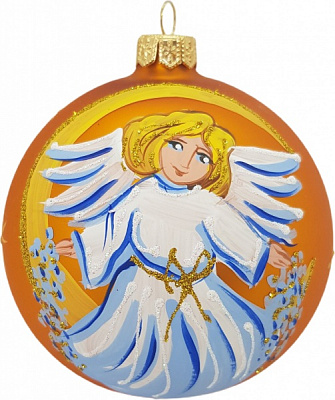 Подарочный шар Юріта d 100 мм Девушка-ангел 100260M золотой