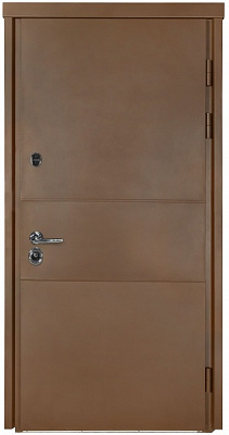 Дверь входная Булат Elegant 703 Metalic Wood - коричневая коричневый 2050x950 мм правая