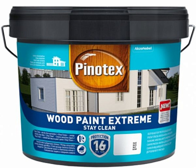 Краска Pinotex WOOD PAINT EXTREME stay clean BC полумат білий 10 л