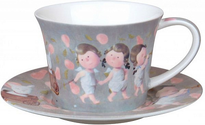 Чашка с блюдцем Мы везем с собой кота 220 мл 924-349 Gapchinska