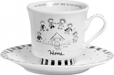 Чашка з блюдцем Дім 200 мл Enesco