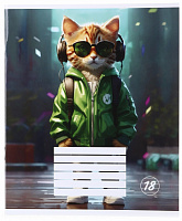 Тетрадь школьная Cats24 18 листов скоба линия Nota Bene