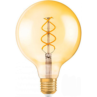 Лампа светодиодная Osram FIL Vintage Spiral Globe Gold G120 5 Вт E27 2000 К 220 В желтая 4058075092136 
