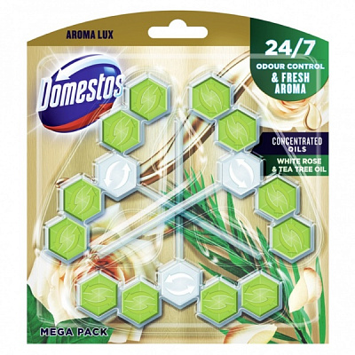 Туалетный блок Domestos Aroma Lux Свежесть белой розы и чайного дерева 68702165 