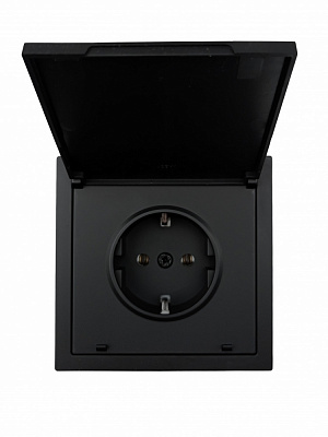 Механізм розетки побутова із заземленням HausMark Juna IP20 чорний матовий 7041-1788U2-123BQC