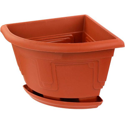 Горщик пластиковий Алеана Петунія кутовий трикутний 2,2л теракот (113024)