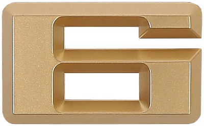 Цифра 6 пластик матовое золото 37 мм Larvij LNP3 MG #6