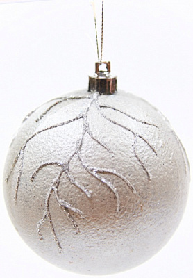 Куля новорічна Іскра срібло