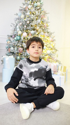 Костюм Маленькие люди Принт р.134 чорний