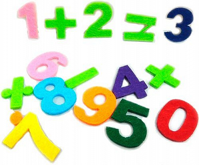Набір декоративний з фетру Математика (цифри і знаки) різнокольоровий,