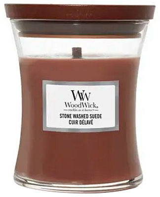 Свеча ароматическая Woodwick Medium Stone Washed Suede 275 г 