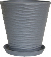 Горщик керамічний Оріана-Запоріжкераміка Нова Хвиля №3 крошка фігурний 5,5 л металік 